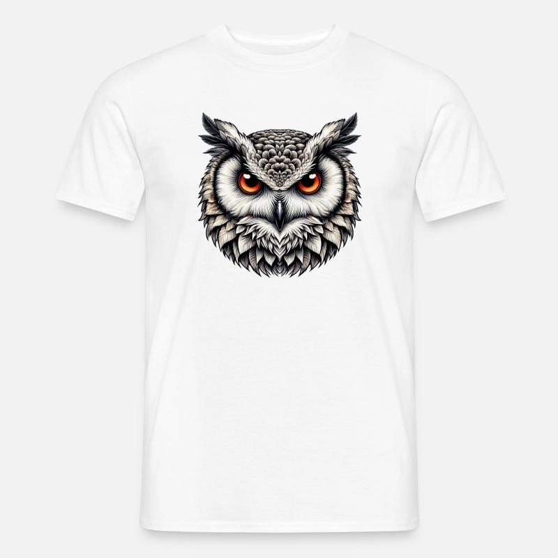 Eule - Männer T-Shirt - Weiß
