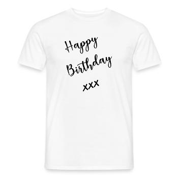 HAPPY BIRTHDAY - T-shirt homme - blanc - Devant - AI Model Male 178 dark (178cm)