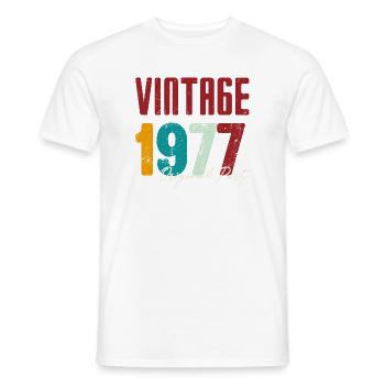 Vintage 1977 Original Part - Men's T-Shirt - white - Front - AI Model Male 178 dark (178cm)