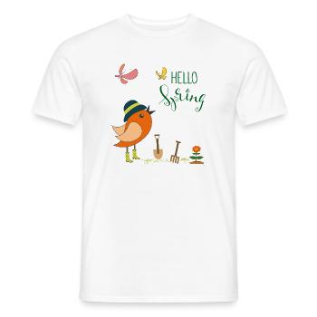 Bonjour le jardin de printemps - T-shirt homme - blanc - Devant - AI Model Male 178 dark (178cm)