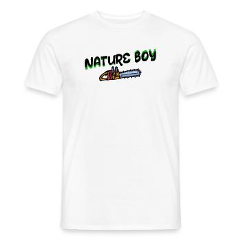 Scie déclaration bûcheron menuiserie forestier - T-shirt homme - blanc - Devant - AI Model Male 178 dark (178cm)