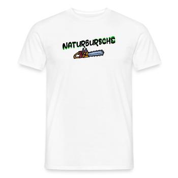 Solid Yard Wood Saw Statement Lumberjack Forestry - Men's T-Shirt - white - Front - AI Model Male 178 dark (178cm)