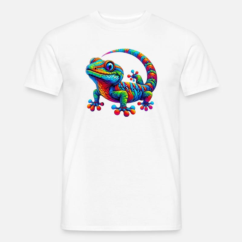 Gecko - Männer T-Shirt - Weiß
