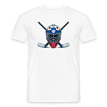 Ice Hockey Slovenia Flags Helmet Sports - Men's T-Shirt - white - Front - AI Model Male 178 dark (178cm)