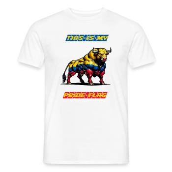 C'est mon fier drapeau, la Colombie - T-shirt homme - blanc - Devant - AI Model Male 178 dark (178cm)