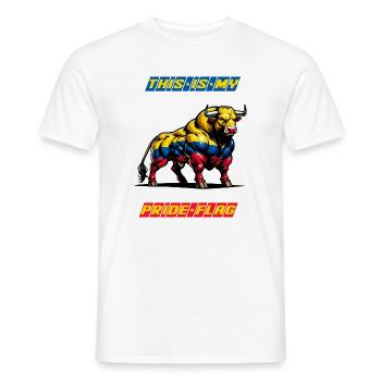 C'est mon fier drapeau, la Colombie - T-shirt homme - blanc - Devant - AI Model Male 178 dark (178cm)