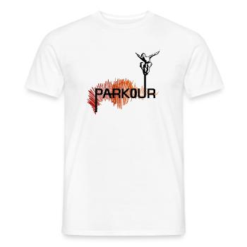Parkour Ninja - couleur - T-shirt homme - blanc - Devant - AI Model Male 178 dark (178cm)