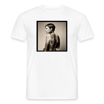 Portrait femme 04 Tatoo - T-shirt homme - blanc - Devant - AI Model Male 178 dark (178cm)