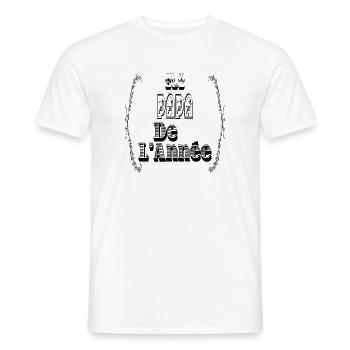 Elu Papa Année Père - T-shirt homme - blanc - Devant - AI Model Male 178 dark (178cm)