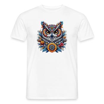 Owl - Men's T-Shirt - white - Front - AI Model Male 178 dark (178cm)