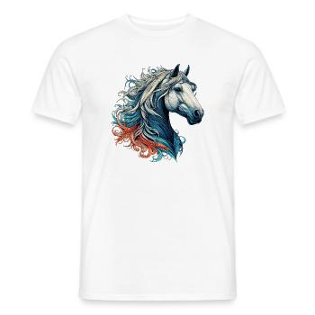 Cheval - T-shirt homme - blanc - Devant - AI Model Male 178 dark (178cm)