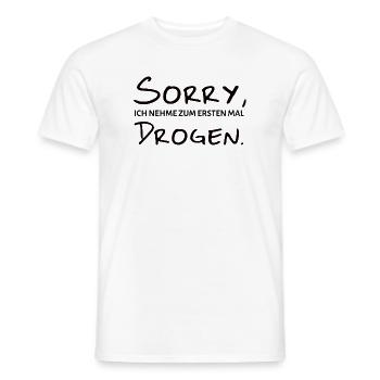 Désolé, prends la première fête Chemise drôle - T-shirt homme - blanc - Devant - AI Model Male 178 dark (178cm)