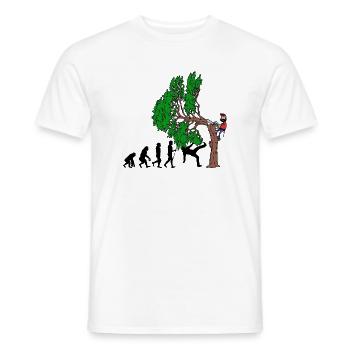 Tree Evolution Wood Lumberjack Lumberjack Forest - Men's T-Shirt - white - Front - AI Model Male 178 dark (178cm)