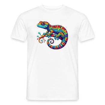 Gecko - Männer T-Shirt - Weiß - Vorne - AI Model Male 178 dark (178cm)