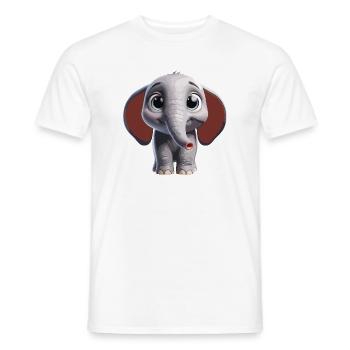 Niedliches Elefanten-Kunstdesign - Männer T-Shirt - Weiß - Vorne - AI Model Male 178 dark (178cm)