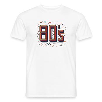 Glowing Neon 80s Design - Men's T-Shirt - white - Front - AI Model Male 178 dark (178cm)
