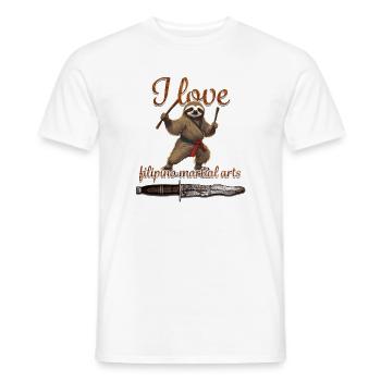 J’aime les arts martiaux philippins - T-shirt homme - blanc - Devant - AI Model Male 178 dark (178cm)