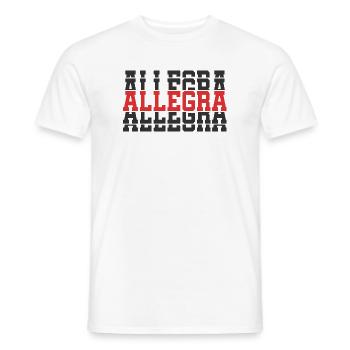 Cheerful t-shirt t-shirt gift idea stacked text - Men's T-Shirt - white - Front - AI Model Male 178 dark (178cm)