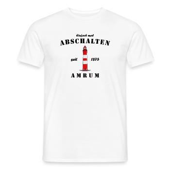Lighthouse on Amrum, Just switch off - Men's T-Shirt - white - Front - AI Model Male 178 dark (178cm)