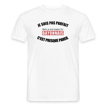 I'm not perfect, I'm a Bayonne supporter - Men's T-Shirt - white - Front - AI Model Male 178 dark (178cm)