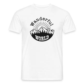 Wanderful World – Wandern & Outdoor Motiv - Männer T-Shirt - Weiß - Vorne - AI Model Male 178 dark (178cm)