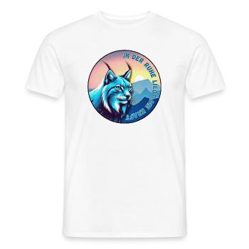 Lynx at sunset – peace and strength - Men's T-Shirt - white - Front - AI Model Male 178 dark (178cm)