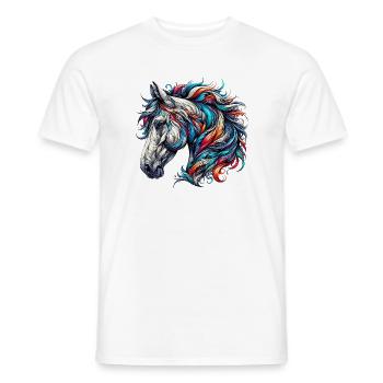 Pferd - Männer T-Shirt - Weiß - Vorne - AI Model Male 178 dark (178cm)