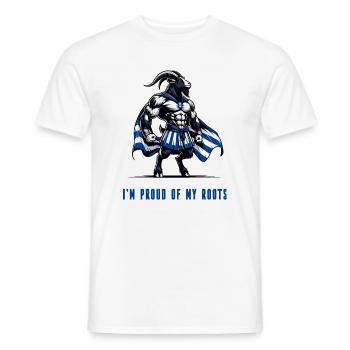 I'm proud of my roots Greek - Men's T-Shirt - white - Front - AI Model Male 178 dark (178cm)