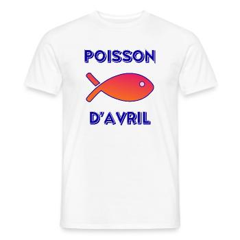 FISH. APRIL FOOL - Men's T-Shirt - white - Front - AI Model Male 178 dark (178cm)