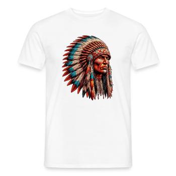 Amerikanisch Indianer Amerikanische Rote Haut - Männer T-Shirt - Weiß - Vorne - AI Model Male 178 dark (178cm)