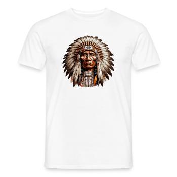 Amérindien Peau rouge d’Amérique - T-shirt homme - blanc - Devant - AI Model Male 178 dark (178cm)