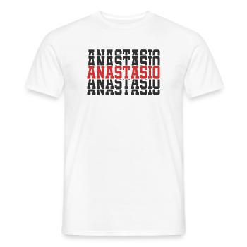t-shirt Anastasio t-shirt gift stacked text - Men's T-Shirt - white - Front - AI Model Male 178 dark (178cm)