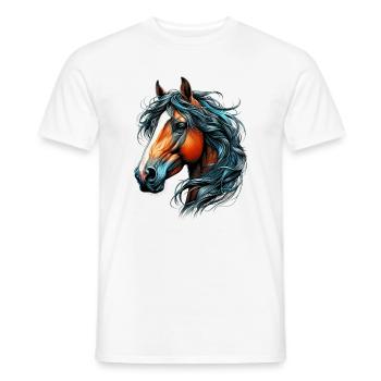 Pferd - Männer T-Shirt - Weiß - Vorne - AI Model Male 178 dark (178cm)