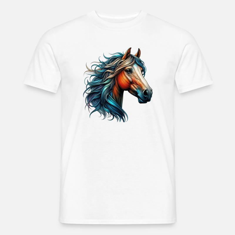 Pferd - Männer T-Shirt - Weiß
