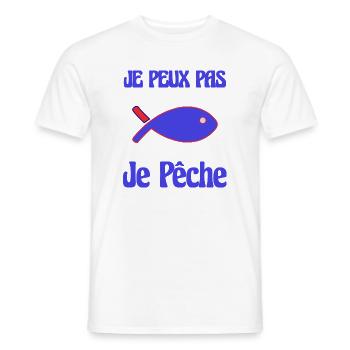 I CAN'T. I FISHED. FISHERMAN. HUMOR. RETIREMENT - Men's T-Shirt - white - Front - AI Model Male 178 dark (178cm)