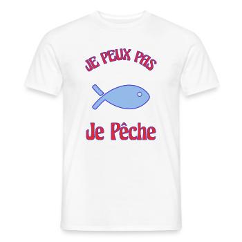 I CAN'T. FISHING - Men's T-Shirt - white - Front - AI Model Male 178 dark (178cm)