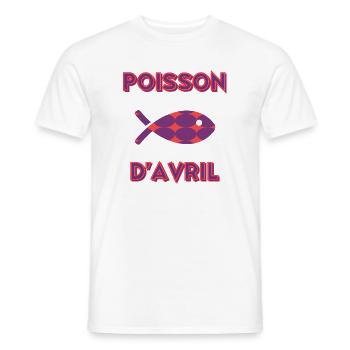 APRIL FOOL - Men's T-Shirt - white - Front - AI Model Male 178 dark (178cm)