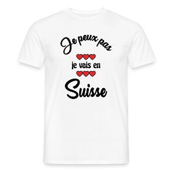 SWITZERLAND. I CAN'T - Men's T-Shirt - white - Front - AI Model Male 178 dark (178cm)