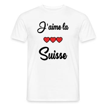 SWITZERLAND. HUMOR. COUNTRY. FLAG - Men's T-Shirt - white - Front - AI Model Male 178 dark (178cm)