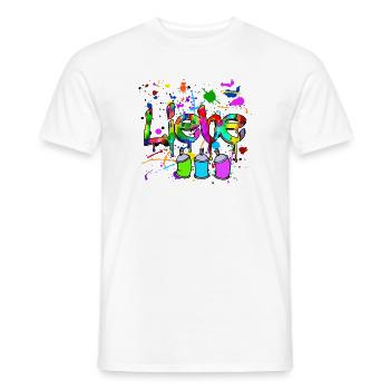 Dessin disant pulvérisateur de bombe aérosol Graffiti Art - T-shirt homme - blanc - Devant - AI Model Male 178 dark (178cm)