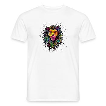 Lion Drawing Illustration Graffiti Street Art - Men's T-Shirt - white - Front - AI Model Male 178 dark (178cm)