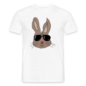 Hase mit Sonnenbrille Herznase - Männer T-Shirt - Weiß - Vorne - AI Model Male 178 dark (178cm)