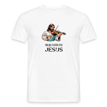Violinen Akkorde für Jesus Christlicher Gott - Männer T-Shirt - Weiß - Vorne - AI Model Male 178 dark (178cm)