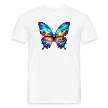 Papillon - T-shirt homme - blanc - Devant - AI Model Male 178 dark (178cm)