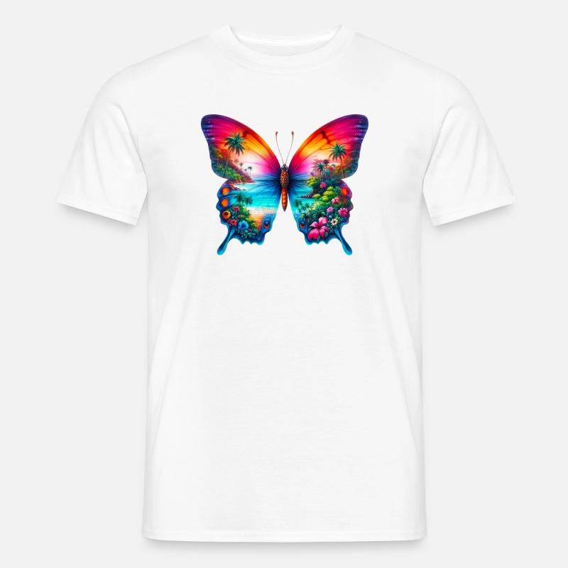 Schmetterling - Männer T-Shirt - Weiß