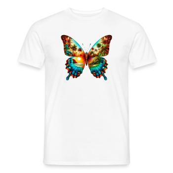 Papillon - T-shirt homme - blanc - Devant - AI Model Male 178 dark (178cm)