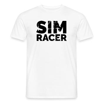 Sim Racer Logo Racer Gaming Icon Team - Men's T-Shirt - white - Front - AI Model Male 178 dark (178cm)
