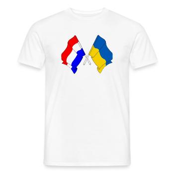 Flag of the Netherlands and flag of Ukraine - Men's T-Shirt - white - Front - AI Model Male 178 dark (178cm)
