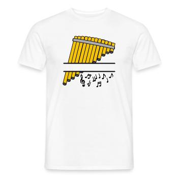 Flûte de Pan bambou nom bannière - T-shirt homme - blanc - Devant - AI Model Male 178 dark (178cm)