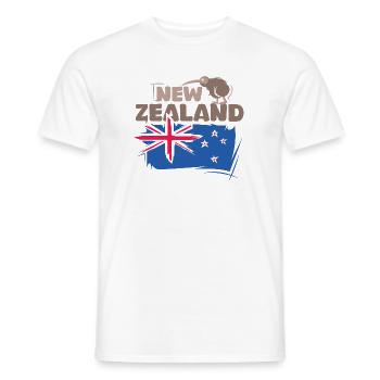 Neuseeland Kiwi Illustration Flagge Tier Symbol - Männer T-Shirt - Weiß - Vorne - AI Model Male 178 dark (178cm)